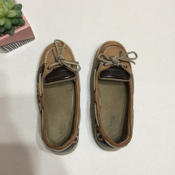 Sperry Angelfish Linen Leopard Shimmer Boat Shoe - Picture 2 of 7